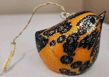 Blue, Orange and Gold Vietri Murano Italy Hand Blown Glass Bird Ornament picture