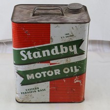 Vintage Standby 2 Gallon Lubricant Oil Metal Can Gas Service Station Advertising picture