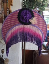 Fabulous  Victorian Style Half Moon Shape Lamp Shade, With fringes- Handmade  picture
