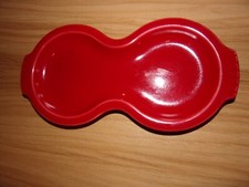 SIGNED FIESTA POTTERY RED DOUBLE TRAY HOMER LAUGHLIN FREDERICK RHEAD picture