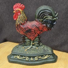 Vintage Yankee Forge Cast Iron Rooster Door Stop Country Farmhouse Kitchen Decor picture