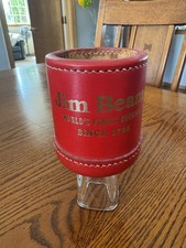 *RARE* c1960 ~Jim Beam Bourbon ~Leather Dice Cup Vintage Whiskey Advertising picture