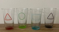 Set of 4 Vintage Libbey Pint Glasses Bar Neon Signage Glow In Dark 16oz Rare picture