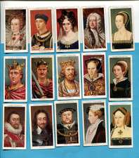 1935 JOHN PLAYER KINGS AND QUEENS OF ENGLAND 15 DIFFERENT TOBACCO CARD LOT picture