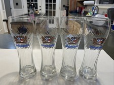 Lot of 4 Weihenstephan German Beer Swirl Glasses Set 0.5L 9.5” Tall picture