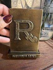 Vintage 1976 Brass Pharmacy RX Paper Weight Apothecary Medicine picture