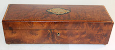 Antique Napoleon III French Thuya Burl Wood Glove Box Inlaid Brass Marquetry 13