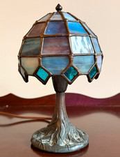 Vintage/Antique Unique 8 inch Tiffany style mini lamp, in working condition. picture