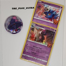 Pokémon Mismagius Round Button Pin & Halloween card set picture
