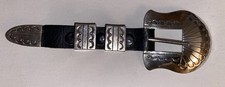 STERLING SILVER NAVAJO HANDSTAMPED CONCHO RANGER SET BUCKLE BY BEN BOYD picture