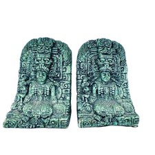 Mid century vintage bookends malachite turquoise mexican unique home decor picture