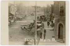 South Main Street - West Mansfield Ohio - Pre 1907 Ballinger Burnham stores RPPC picture