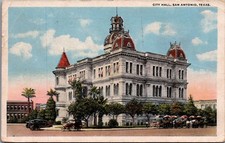 1918 San Antonio City Hall Postcard, Military Branch Postmark, Kelly Field picture