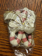 Lenox Porcelain Candy Cane Ornament Pink White Gold Tassel Striped 2006 picture