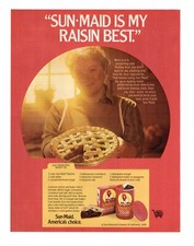 Vintage 1970s mag print ad SUN-MAID Raisins healthy snack kitchen decor picture