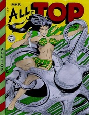 ALL TOP # 16 COVER RECREATION ORIGINAL COMIC COLOR ART ON CARD STOCK picture