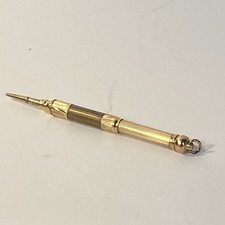 Antique Mechanical Retractable Propelling Pencil W/Chatelaine Gold Filled READ picture