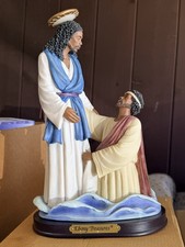 Ebony Treasures African American Jesus & Peter Walking on Water Figurine picture