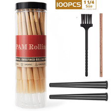 100Pack 1 1/4 Size W/Filter Tip Pre Rolled Cones with Stick and Tube picture