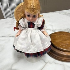 Three Mountaineers Asheville Girl Doll Figurine Glass Dome Display Wood Base picture