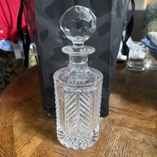Ralph Lauren Herringbone Crystal Decanter Excellent Signed Carafe. NWOB picture