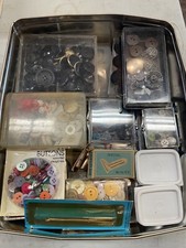Large Assortment of Vintage Buttons and Sewing Tools picture