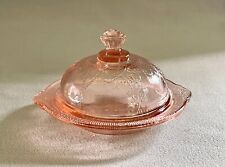 Vintage Mosser Miniature Child's Toy Pink Depression Glass Butter Dish & Lid picture