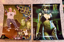 Monster Energy Original Advertising Poster Lot of 4, 2006, Black/Green picture