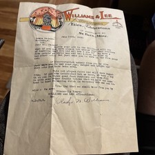 1936 St Paul Mn - Circus - Williams & Lee - Attractions - Rare Letter Head Bill picture