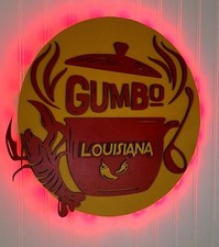 GUMBO Kitchen 3D LED Lighted Sign with remote picture