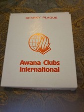VINTAGE 1990s AWANA Bible Clubs SPARKY AWARD Wall Hanging PLAQUE Decor JOHN 3:16 picture