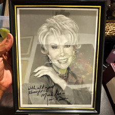 Vintage Joan Rivers Signed Framed Black & White Photo Autographed picture