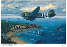 Salve Matheson Signed D-Day Invaders Print Stan Stokes Band of Brothers AIV picture