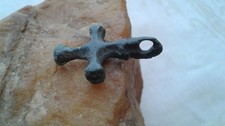 ANTIQUE LATE VIKING-AGE c.12-13th CENTURY BYZANTINE TYPE ORTHODOX CROSS PENDANT picture