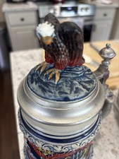 Thawalt German Lidded Beer Stein-limited Edition-American Bald Eagle-hand Color* picture
