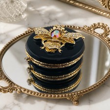 Jay Strongwater Buzz Bee crystal encrusted enamel compact mirror Mint In Box picture