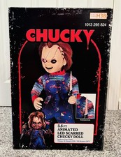 Halloween 3.5 Ft Animated LED Scarred Chucky Doll Prop Home Depot Animatronic picture