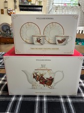 NIB-Williams Sonoma Twas the Night TEAPOT & TEACUPS/SAUCERS SET-Ready to Ship picture