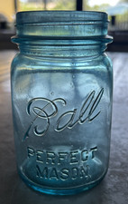 Ball Perfect Blue Mason Jar 1923 -1933 4 Jar Lot - picture