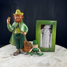 Vintage Irish Heritage Figurine Lot Leprechaun Atlantic Mold Guardian Angel NIB picture