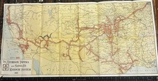 Rare 1918 Atchison, Topeka, Santa Fe Railway Map In Color Railroad Wall Display picture