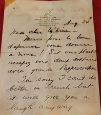 Vintage Lake Harris House Hotel, Newcomb NY Adk hand written note on stationary  picture