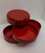 Retro Vintage InterDesign Swivel Desk Jewelry Organizer Red Plastic   picture