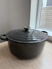 RARE Le Creuset SHIMMERY Midnight Gray Dutch Oven - See Photos - 5.5 Quart picture