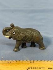 1936 Vintage Cracker Jack Prize Gray Elephant Figurine Trunk Up #18 picture