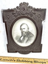 antique picture frame gutta percha pat 1868 civil war era 10 x 7 in. original picture