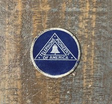 Vintage Telephone Pioneers Of America Phone Company Advertising Logo Patch picture