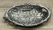 RH Macy Grapes & Leaves Metal Footed Shallow Bowl Serving Kitchen 12.5