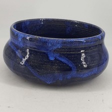 Studio Art Pottery hand made blue glazed signed Clayton bowl picture