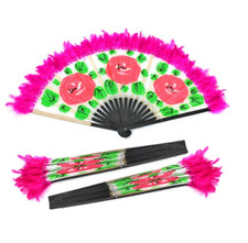1 PAIR OF KOREAN FAN BUCHAECHUM KOREAN FAN DANCE LARGE 15.35 inches picture